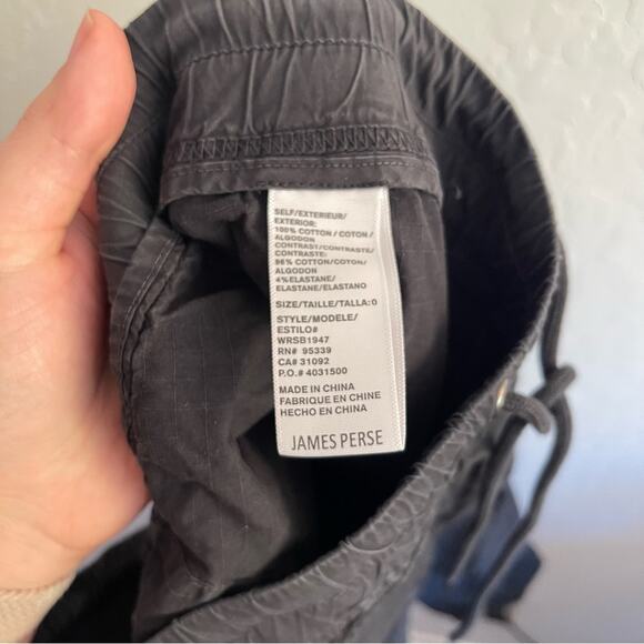 Standard James Perse Black Rip Stop Utility Pant Jogger Athleisure Women XS - Picture 9 of 11